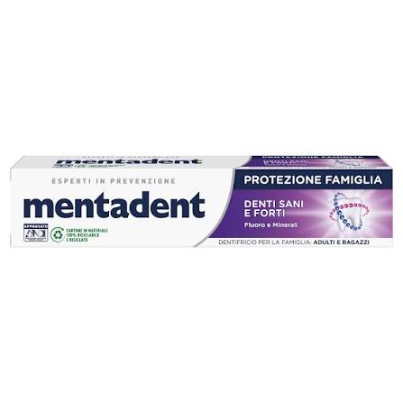 Mentadent Protezione Famiglia Denti Sani e Forti Fluoro e Minerali 75ml
