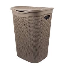 Portabiancheria Belli e Forti Intreccio Line con Coperchio Rettangolare 50LT Marrone