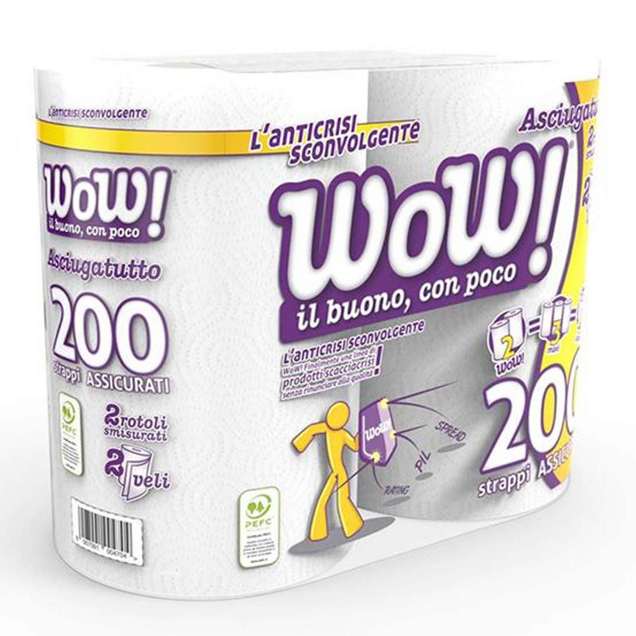 Wow Maxi Asciugatutto 2 Veli - 2 rotoli