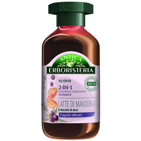 Antica Erboristeria 2in1 Shampoo & Balsamo Nutriente Latte di Mandorla e Bacche di Acai 225ml