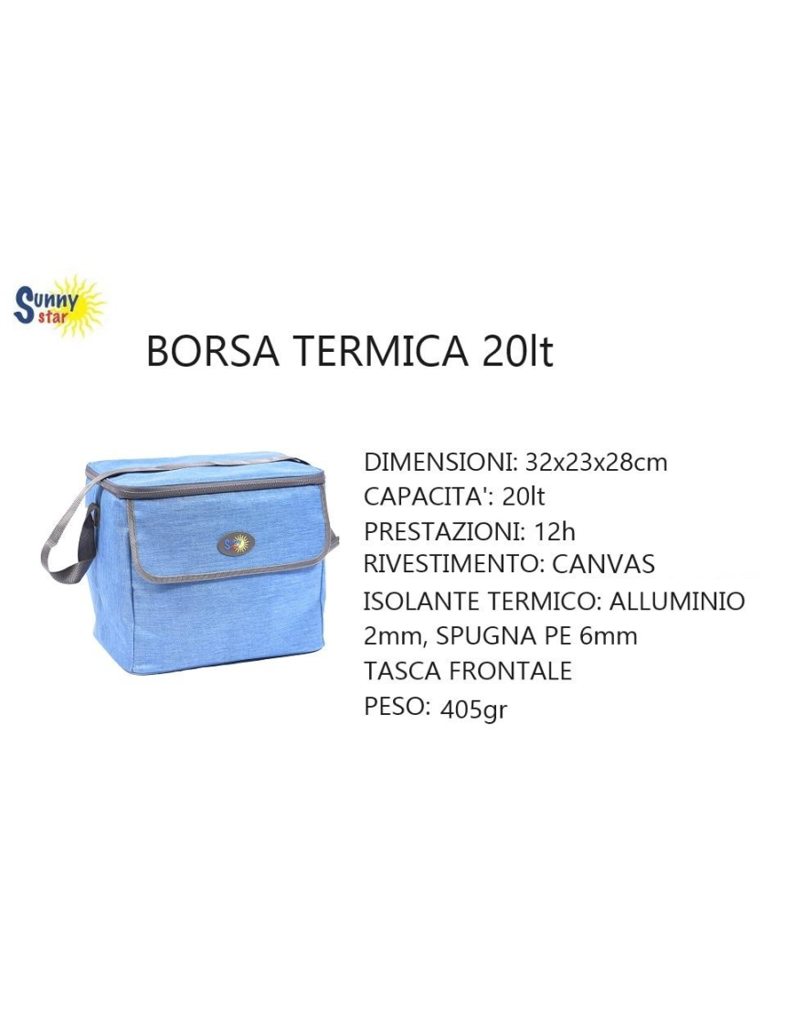 Sunny Star Borsa Termica Blu 20L