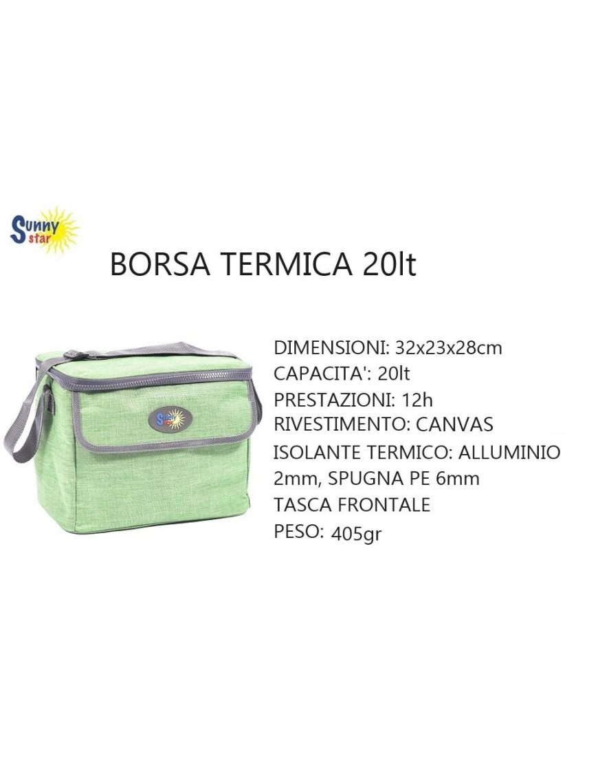 Sunny Star Borsa Termica Verde 20L