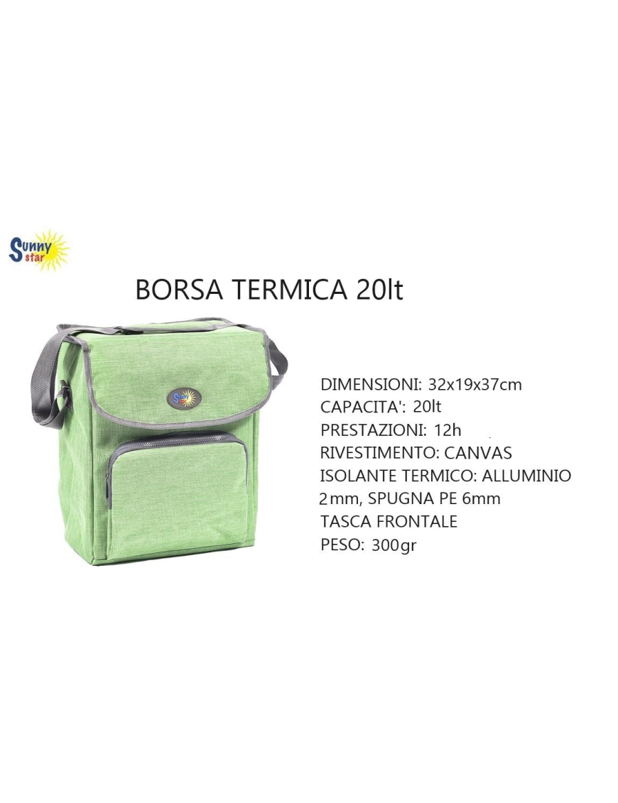 Sunny Star Borsa Termica Verde 20L