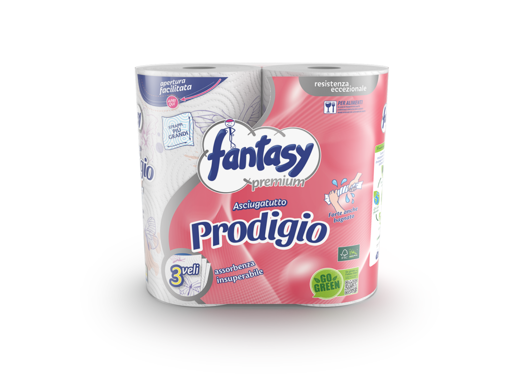 Fantasy Asciugatutto Prodigio 3 Veli - 2 rotoli