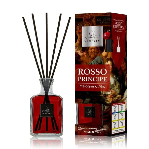 Lady Venezia Diffusore di Fragranza per Ambienti Rosso Principe 250ml - Melograno Ako