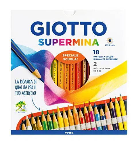 Giotto Supermina 18 + 2 Pastelli a Colori