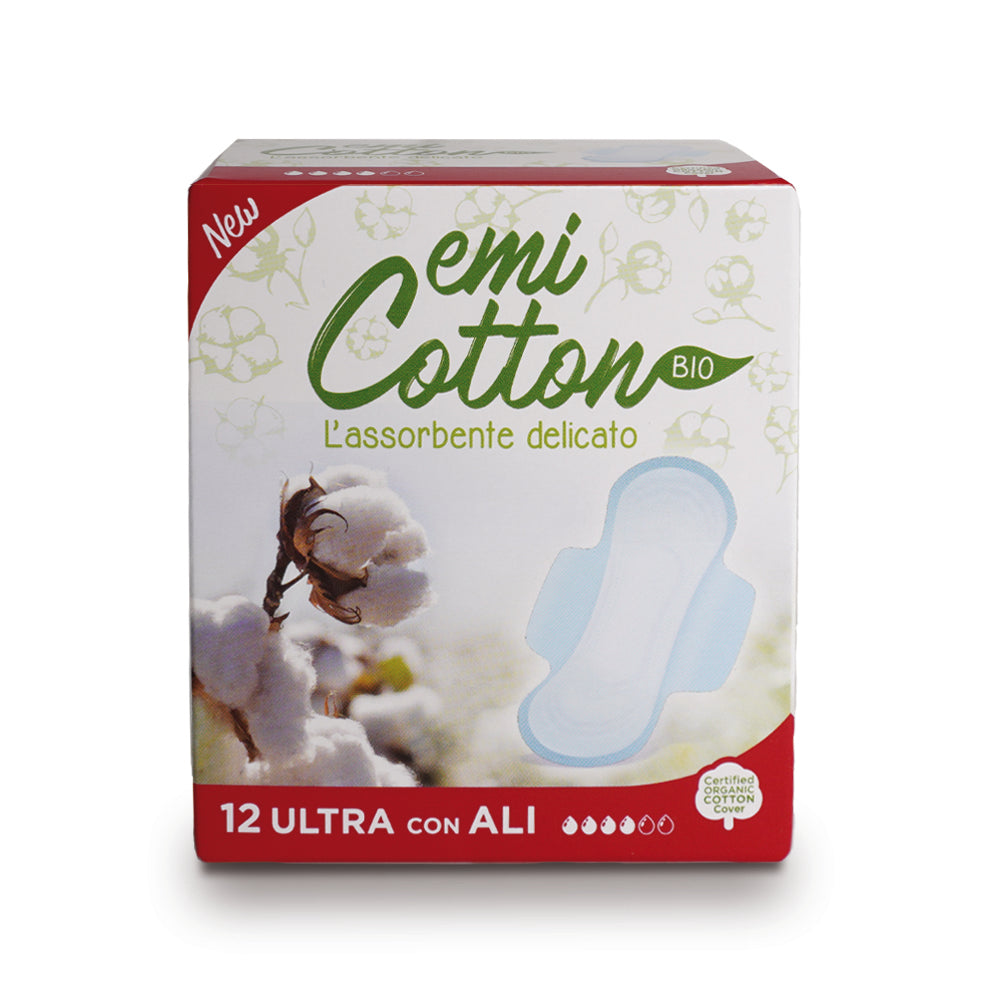 Emi Assorbenti Cotton Bio Ultra con Ali - 12 pezzi