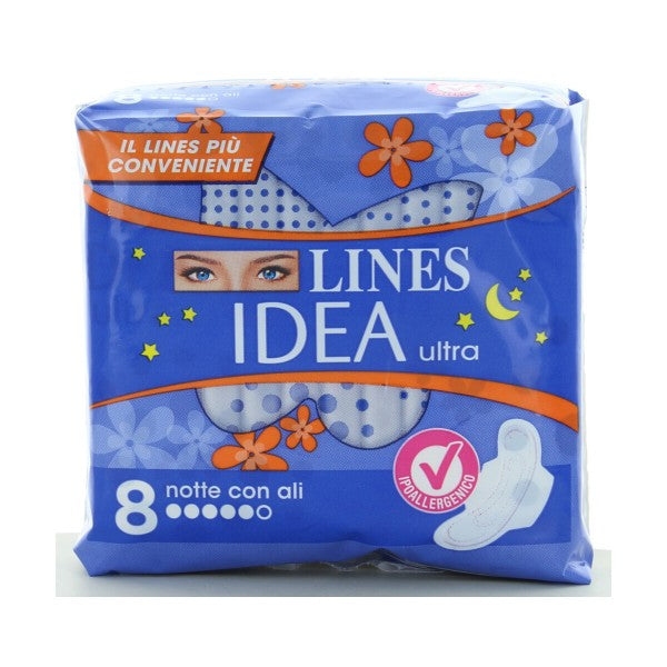 Lines Idea Ultra Assorbenti Notte con Ali - 8 pezzi